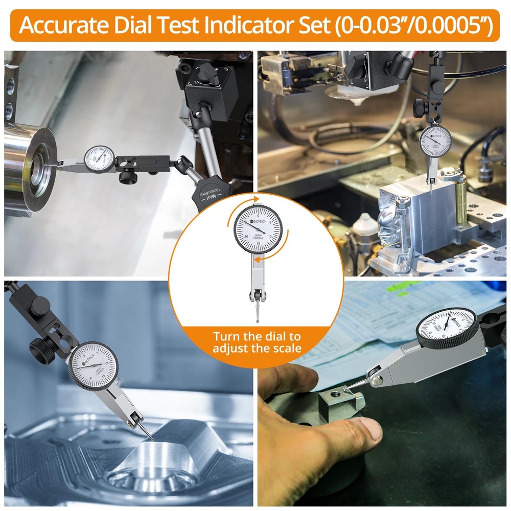 Neoteck 1" Digital Dial Indicator Set + 0.03" Test