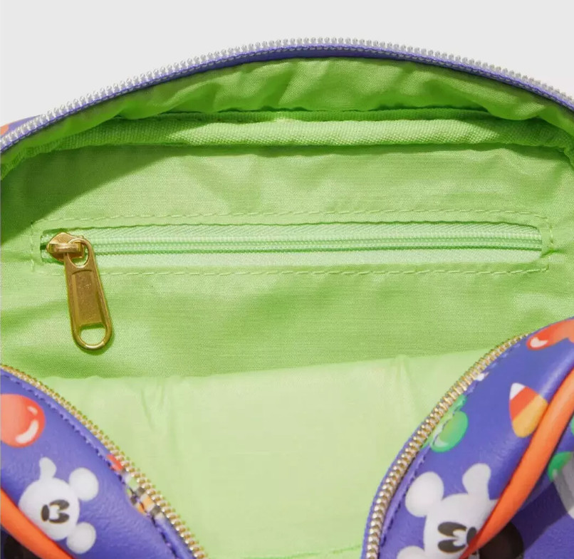 Loungefly Crossbody: Mickey Mouse Disney HALLOWEEN TREATS AOP Purple Bag Candy