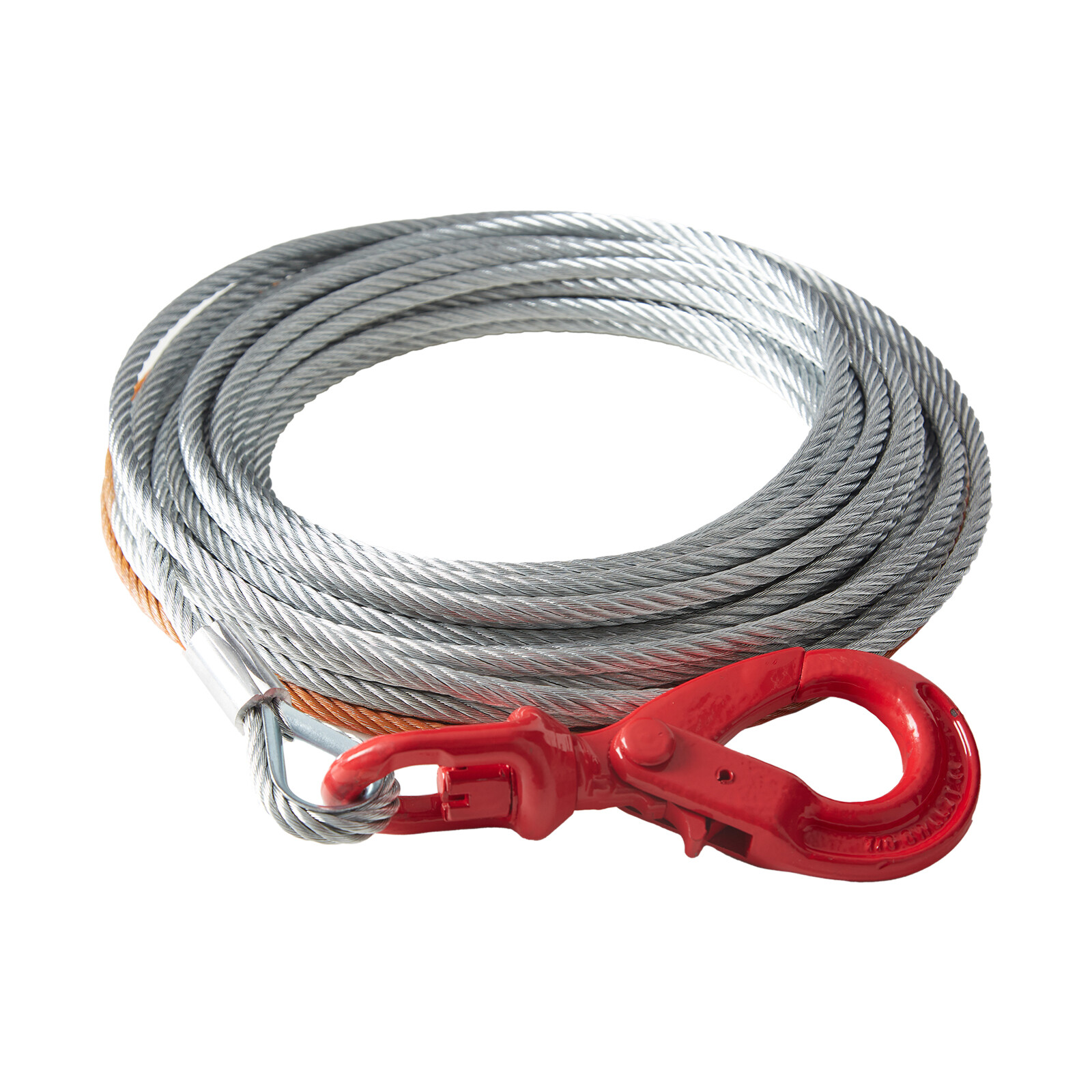 VEVOR Winch Cable Steel Core Wire Rope 3/8"x100' 15200lb Self Lock Swivel Hook