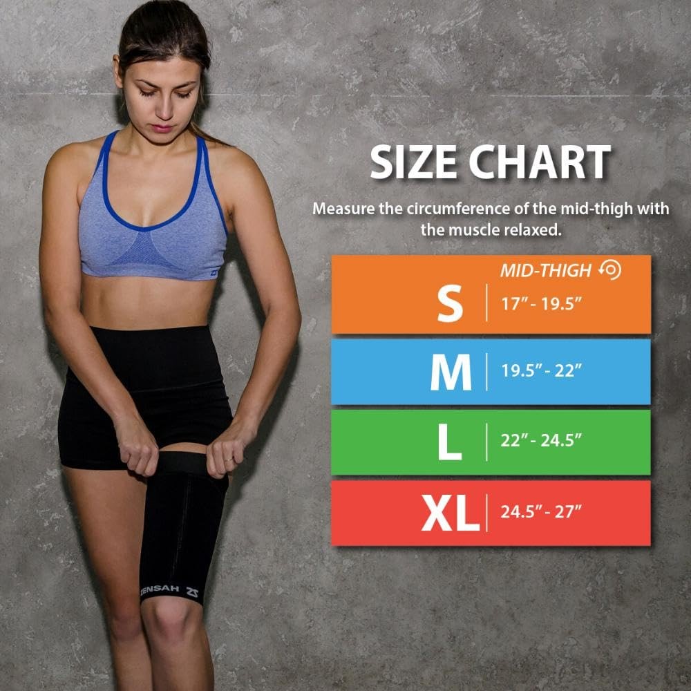 Zensah Thigh Compression Sleeve - Pulled Hamstring, Quad Strain, Groin Support