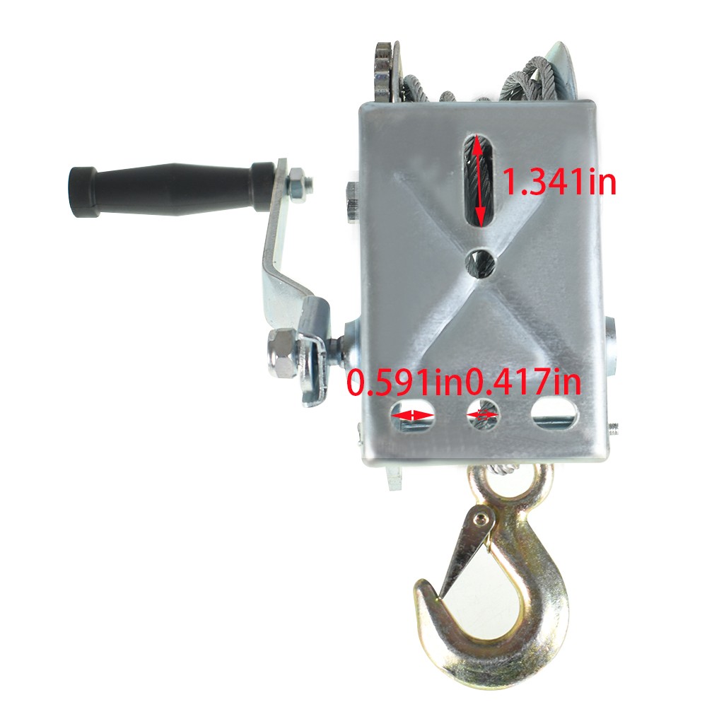 1600lbs Hand Winch Boat Winch Hand Crank Winch With 32ft Cable Manual Winches