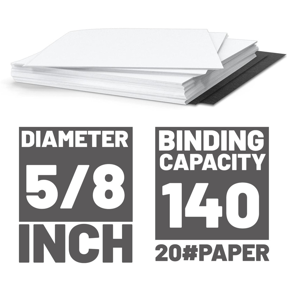 50 Pack Double Loop Wire Binding Spines, 5/8 Inch Diameter, 2:1 Pitch,21-Loop...