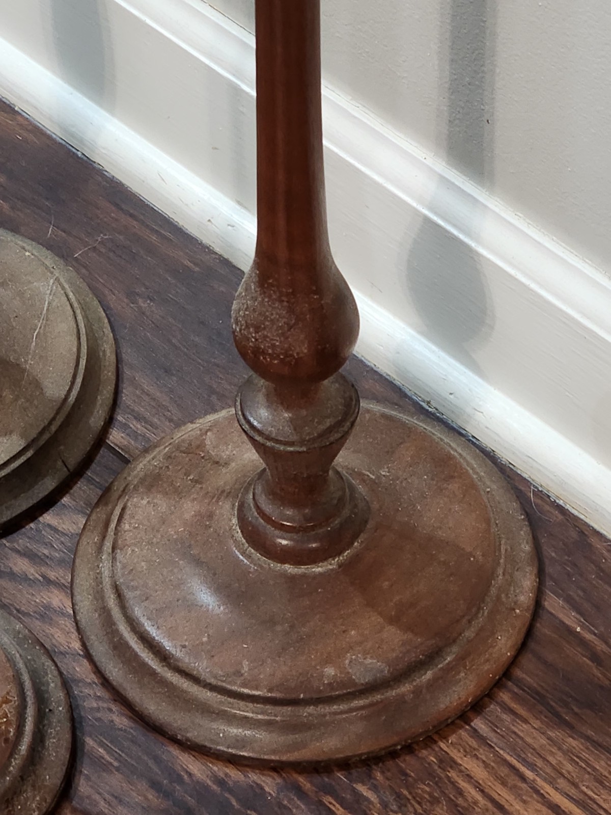 LOT OF 3- Tall Antique Wood Hat Stands 41.5"- 36"- 24" Tall - 2 MATCHING