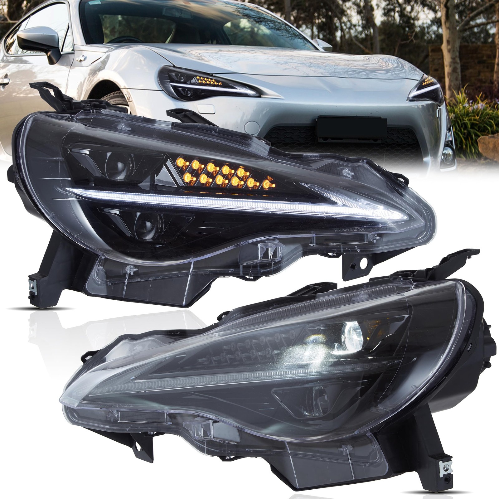 Headlight Assembly Fit for 2012-2021 Toyota 86 GT86 1st Gen Scion Frs Subaru Brz