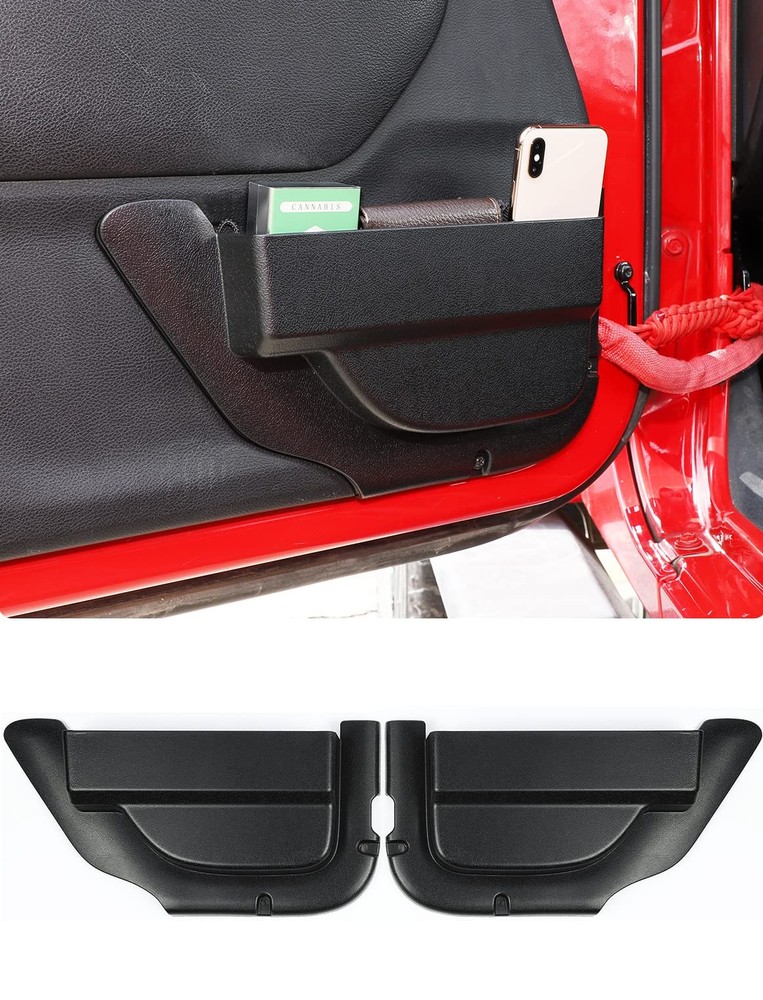 Front Door Storage Pockets Without Cup Holder Side Insert Box for 2011-2018 Jeep