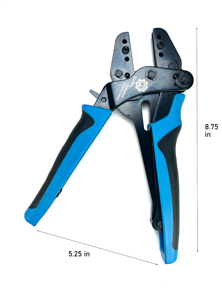 GIZWIZ Interchangeable Parallel Ratchet Crimp Tool Insulated Ring Terminals