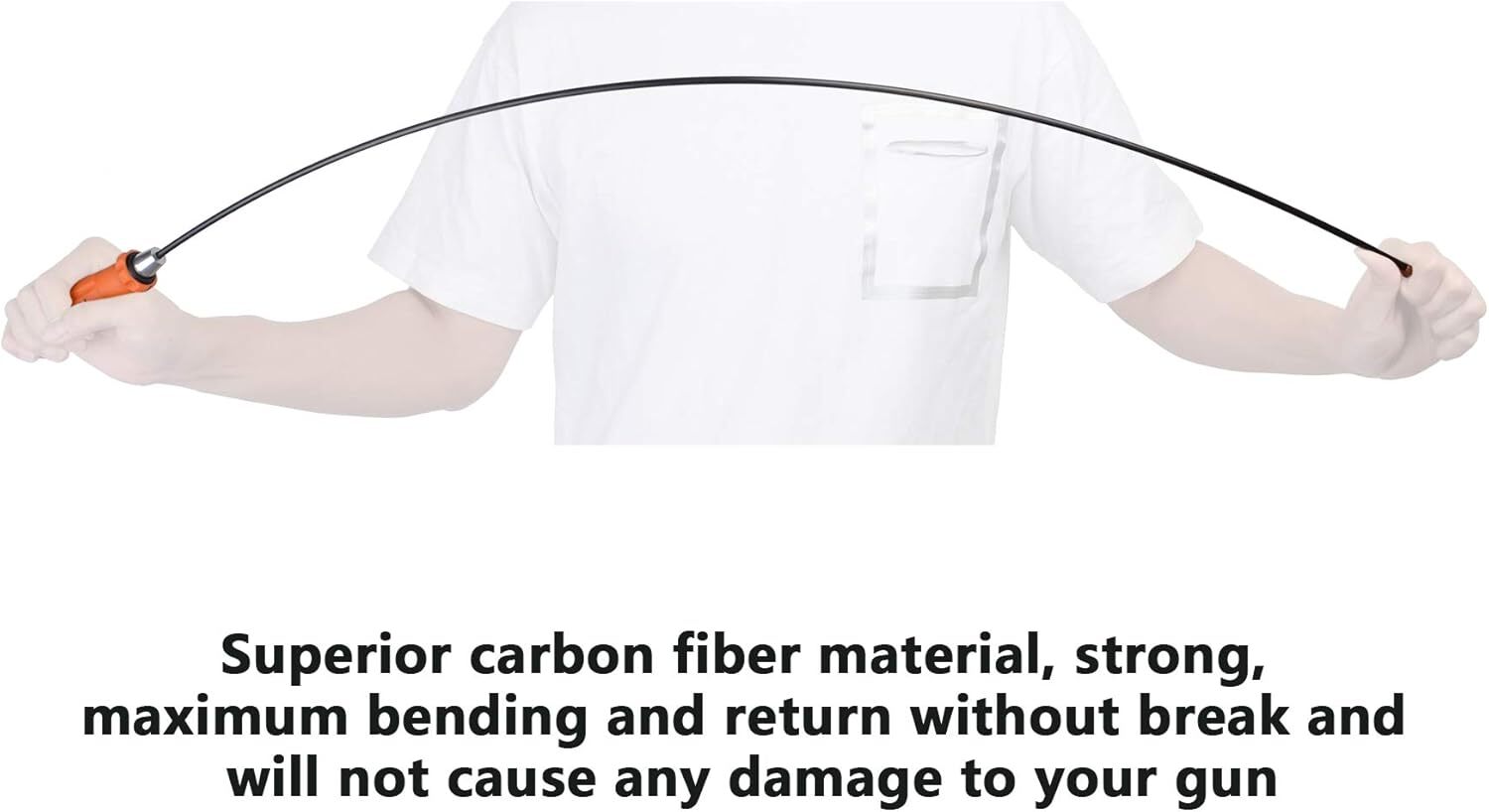 Gun Cleaning Rod 1 Piece Carbon Fiber 36 Inch, Pistol Rifle Cleaning Rod