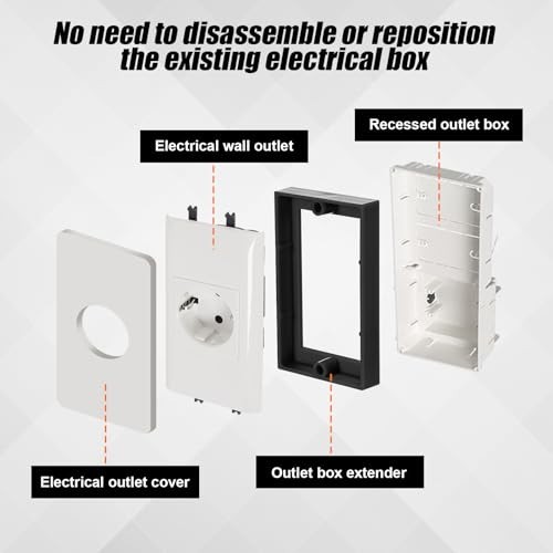 4pcs 1/2 Inch Single Gang Outlet Box Extender, Electrical Extender...