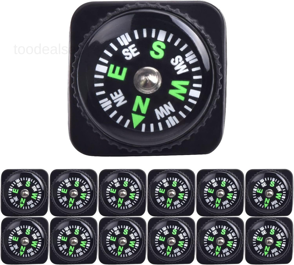 15pcs Slip-On Wrist Compass Hard Shell Liquid Filled Mini Small Button Compass..