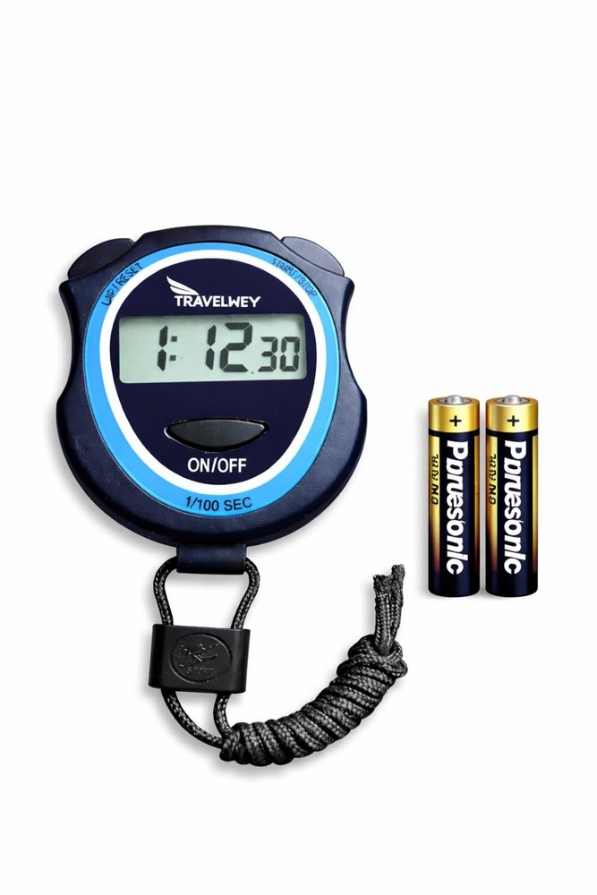 Digital Stopwatch for Teachers, Students & Coaches – Simple 3 Button, Black