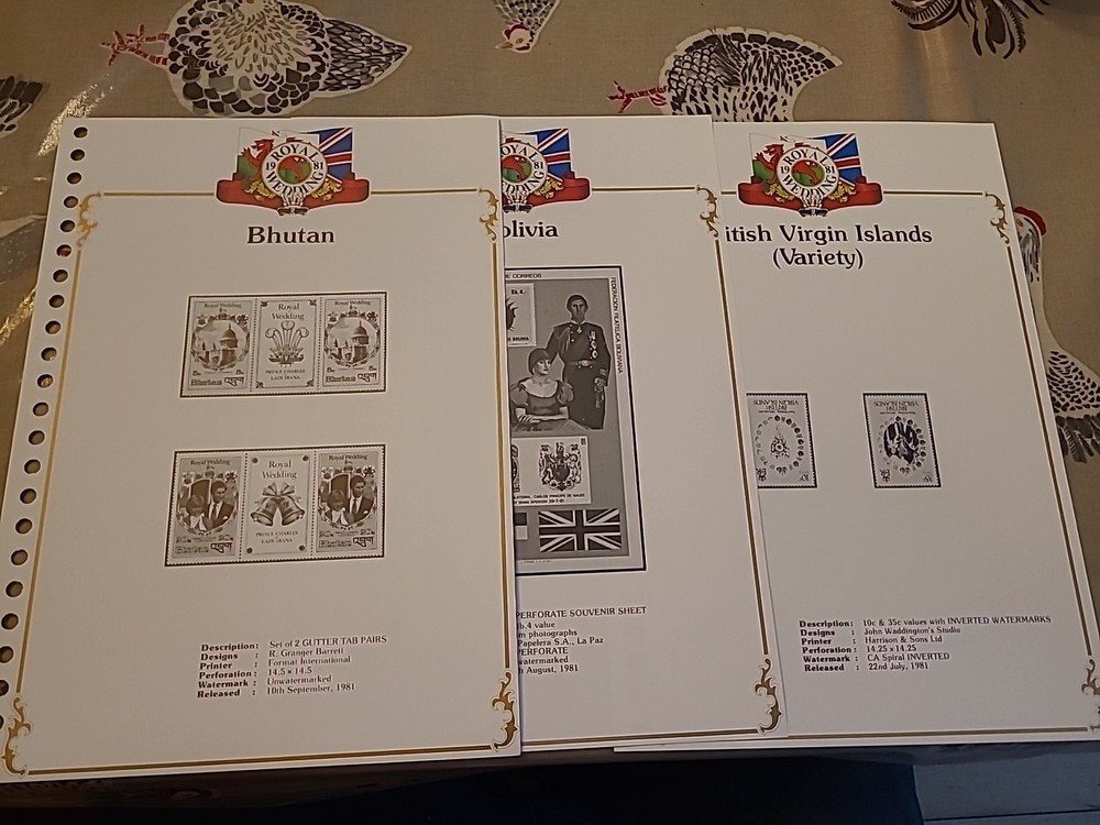 1981 Royal Wedding Album Pages, Letter B Countries As Shown In Pictures