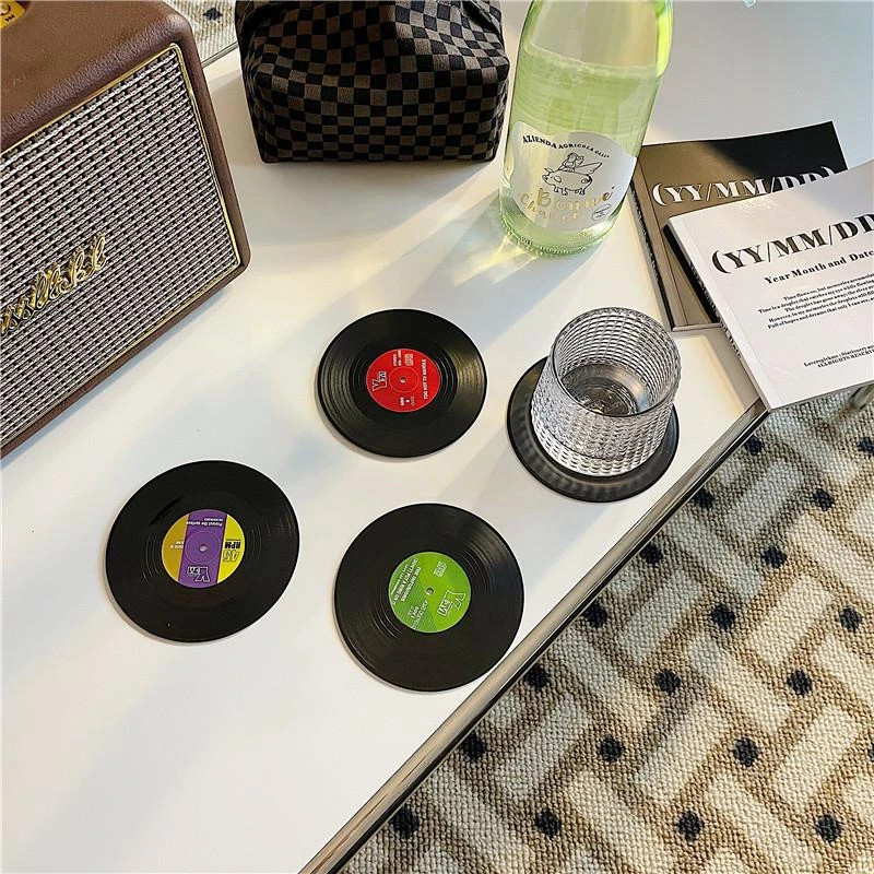 Retro CD Coaster Tea Coaster Coffee Table Placemat Kitchen Supplies CD Coasters