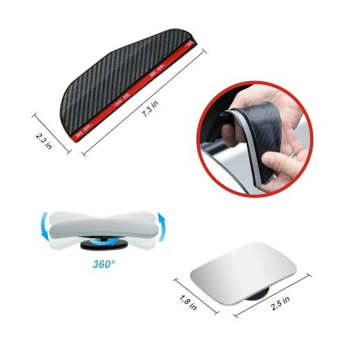 Blind Spot Mirrors, Side Rear View Mirror Rain Visor Guard, Split type - C