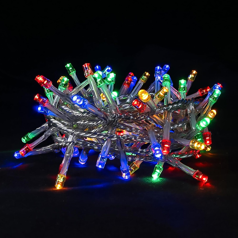 Multicolor Christmas String Lights - 100 LED String Lights Plug in for Tree, ...