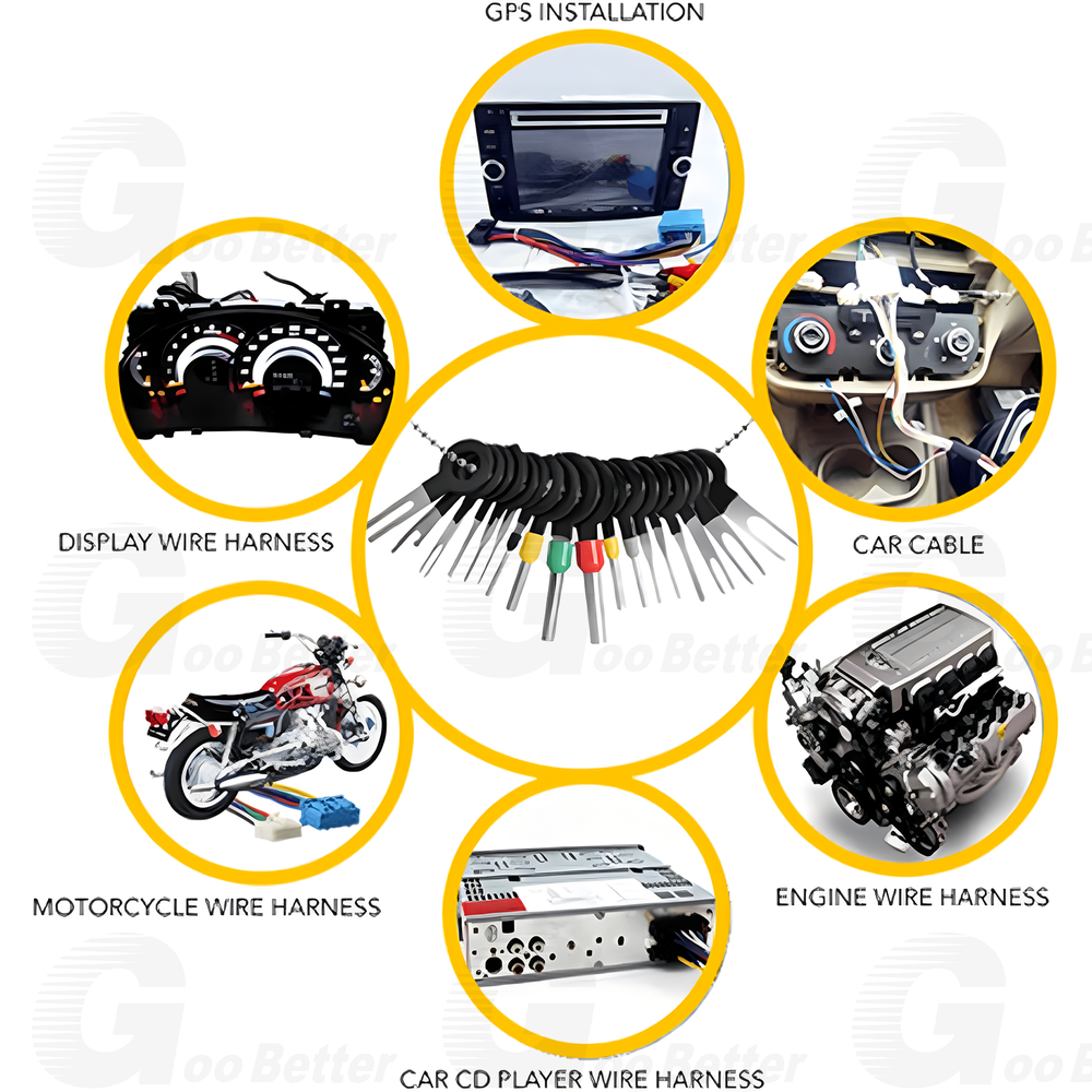 100pcs Pin Ejector Wire Kit Extractor Connector Puller Car Terminal Removal Tool