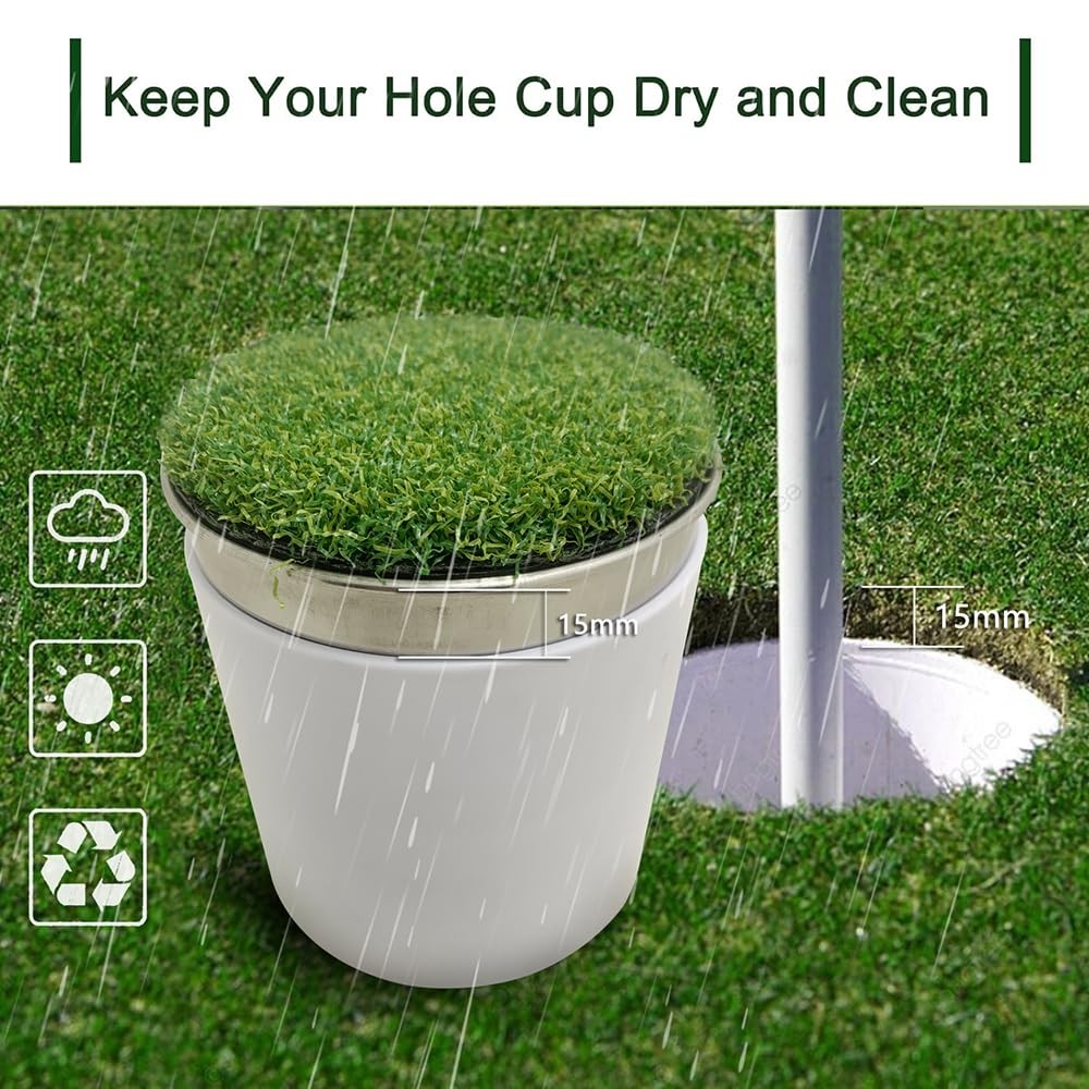 Golf Hole Cup Putting Green for Backyard Practice - 2 Piece Set