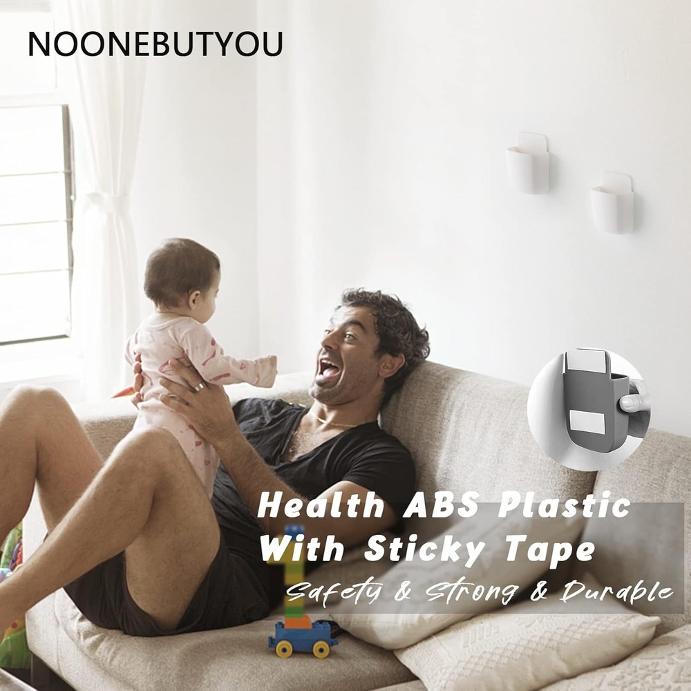 3 Pcs Remote Control Holder Wall Mount Self Adhesive Case White