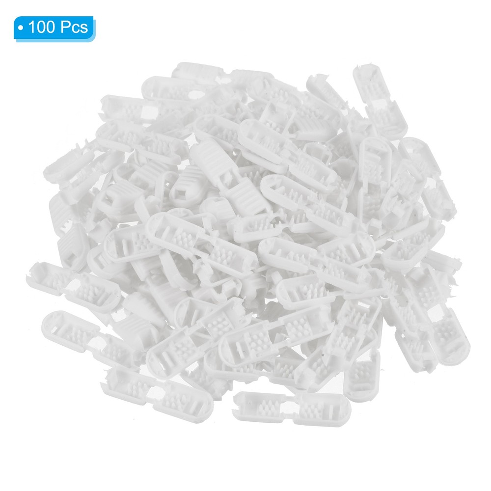 Zipper Pull Tabs, 100 Pack Cord Ends Extension Zip Fixer 21mm, White