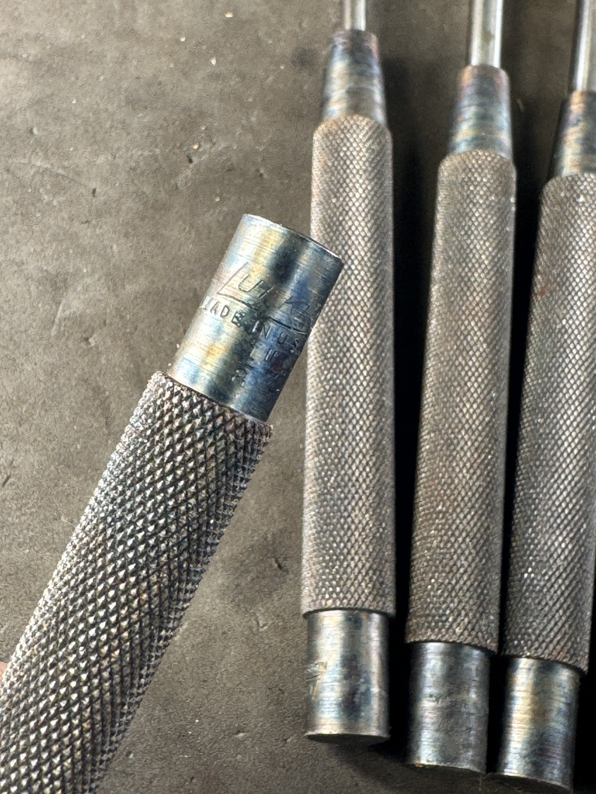 Vintage Lufkin 172 S Complete Original Punch Set Pouch 5 pcs Set Machinist