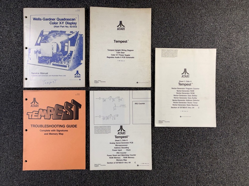 Atari Tempest Arcade Video Game Manual Schematics FULL Packet ORIGINAL