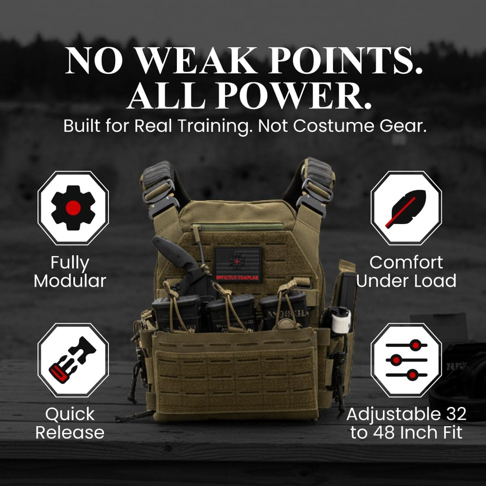 Modular Tactical Vest – 1000D Nylon, Quick Release, MOLLE, Adjustable | Training