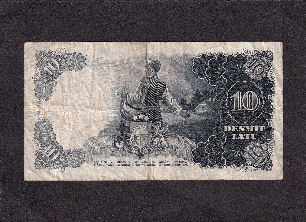 Latvia 10 Latu P-29d 1939 VG+