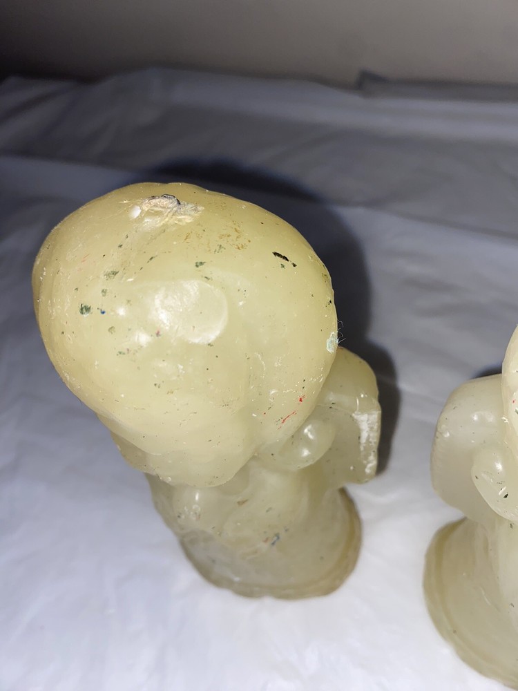 2 Angel white large candles