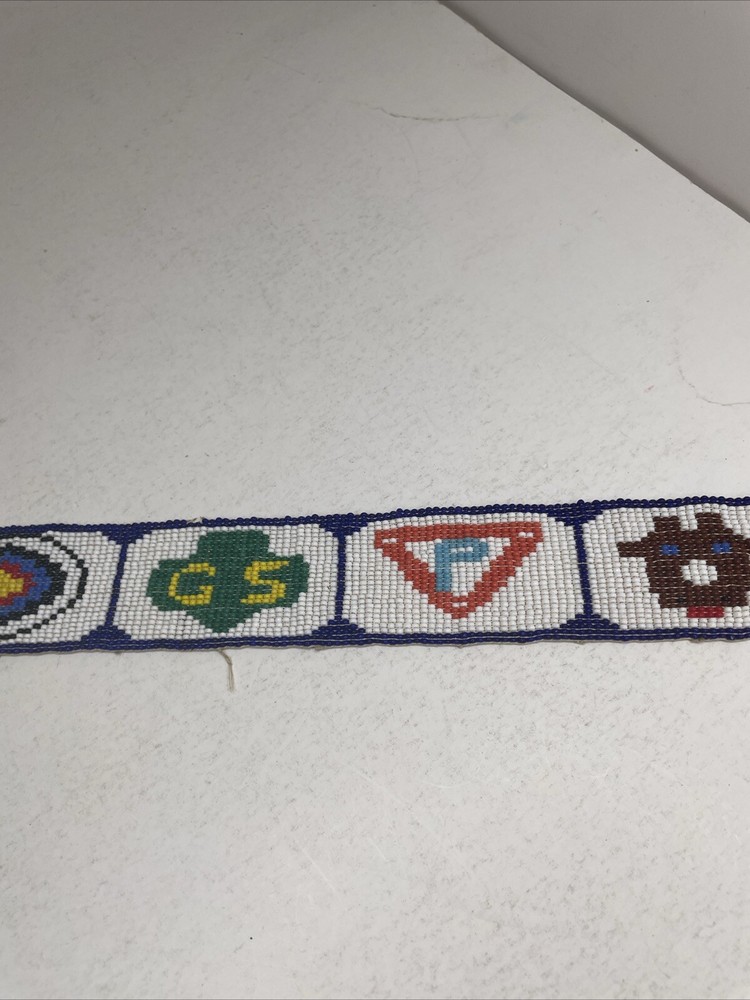 VTG Beaded hanging Sash Panel Unique Folk Art