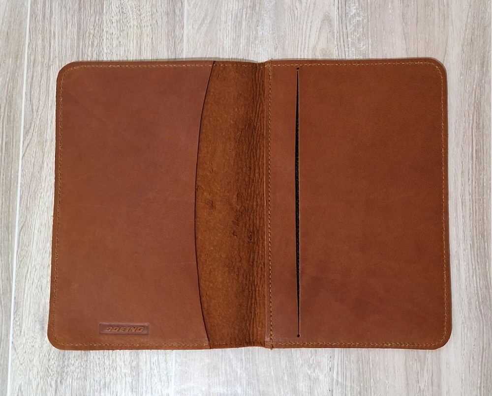 Boeing Leather Notepad Planner Checkbook Holder 4.5" x 6.185"