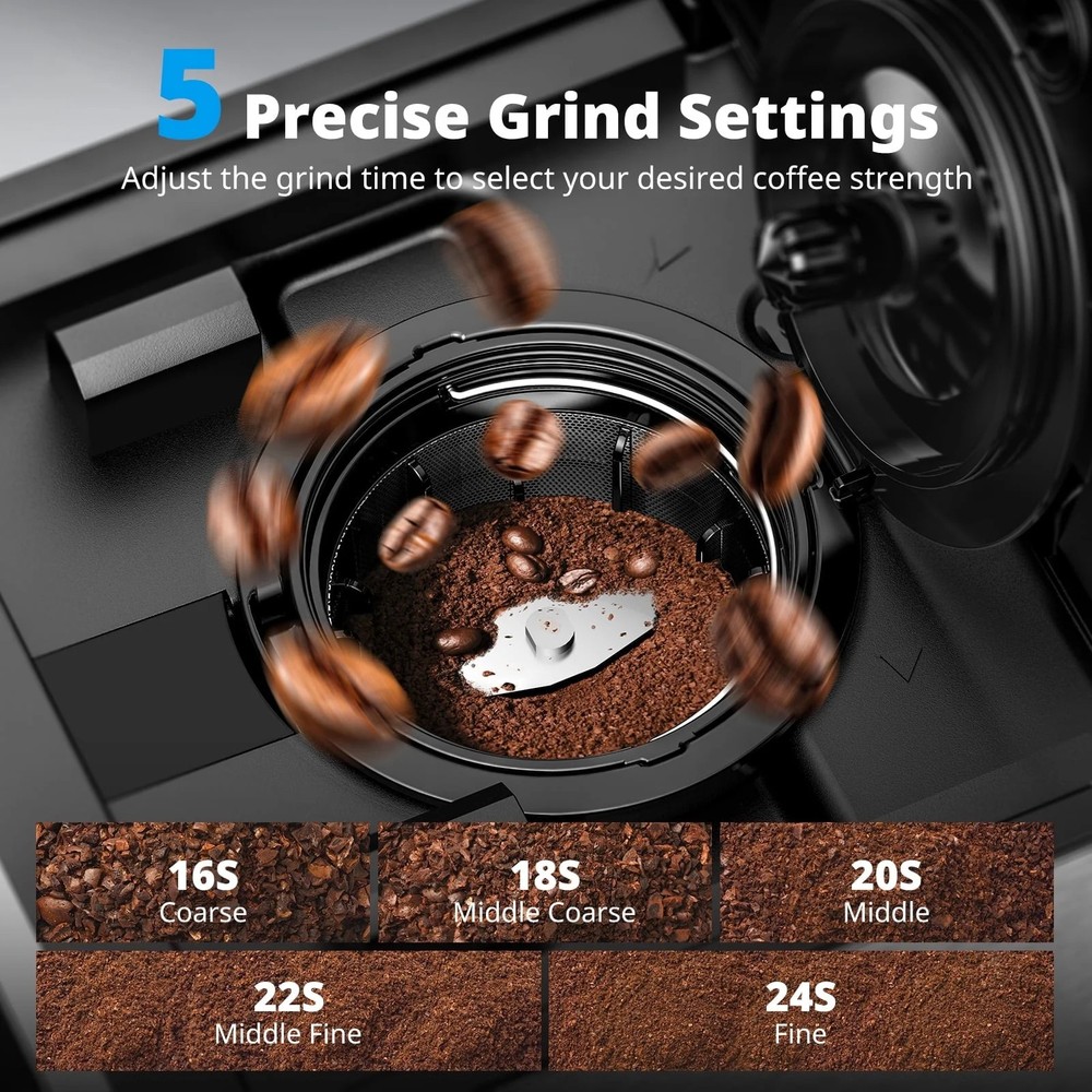 CGM511 Grind & Brew Coffee Maker with Built-in Grinder, Black