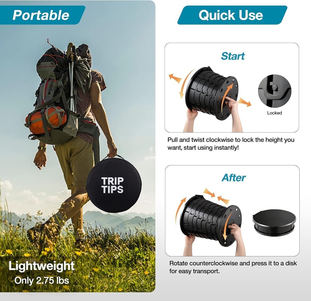 Multi-Functional Camping Toilet with Cover Design