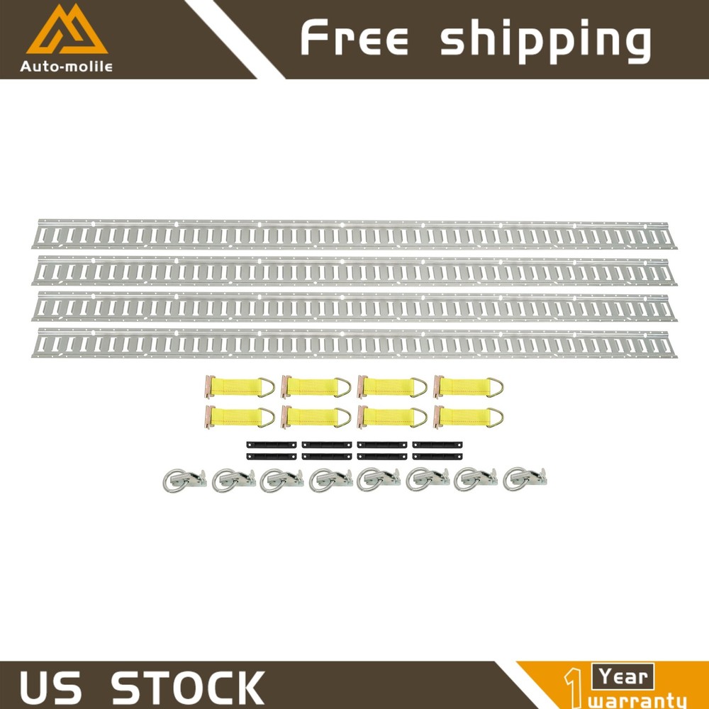 8' E Track Tie Down Rail System Multi Purpose High Quality For Van Truck 28 Pack