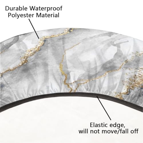 Marble Texture Round Fitted Tablecloth with Elastic 48" (Round) A01:marble