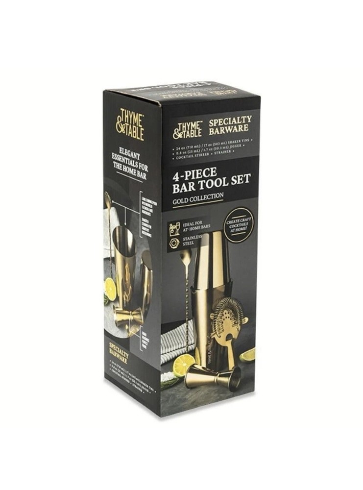 THYME & TABLE 4 Piece Bar Tool Set (Gold Collection)