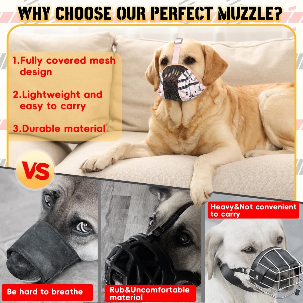 Dog Muzzle Basket Air Muzzle for Large Breeds Anti-Chewing Adjustable