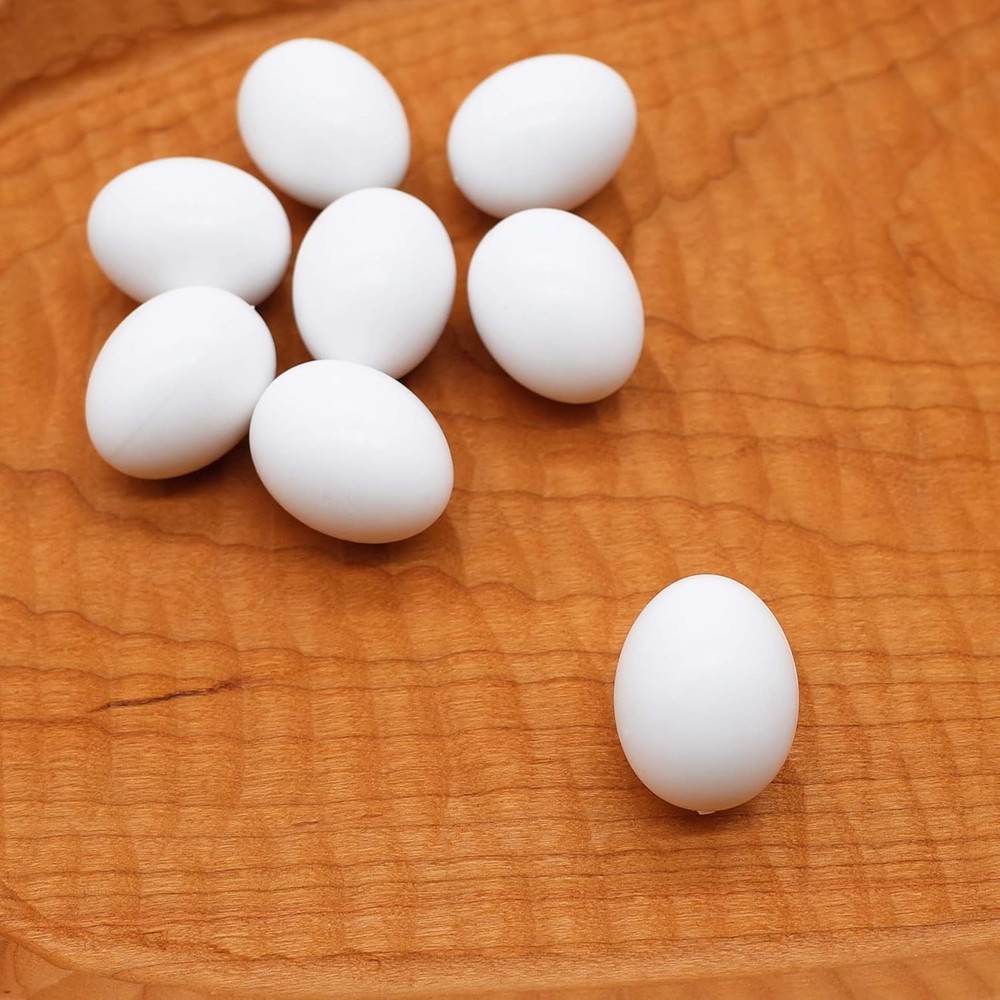 8 Pcs Solid Parrot Plastic Eggs Hatching Eggs Green Cheek, Lorikeet&Ringneck Etc