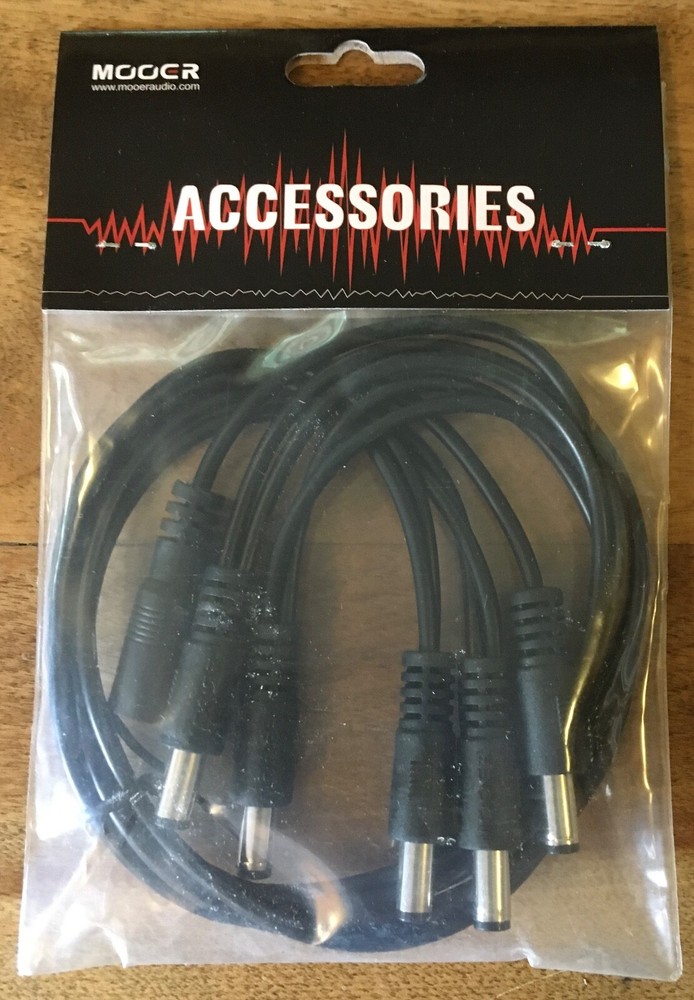 Mooer PDC-5S 5 Plug Straight Angle Daisy Chain Power Cable Extender