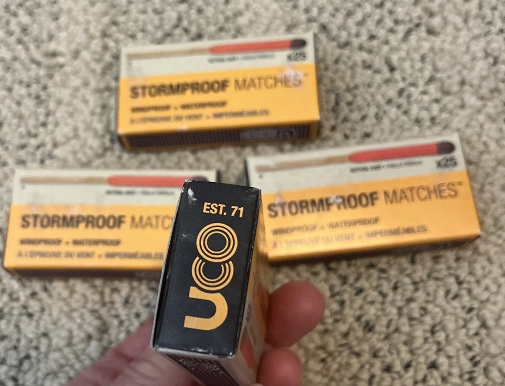 6 Boxes Stormproof Matches Windproof + Waterproof 25ct Each ~ Off Grid Camping