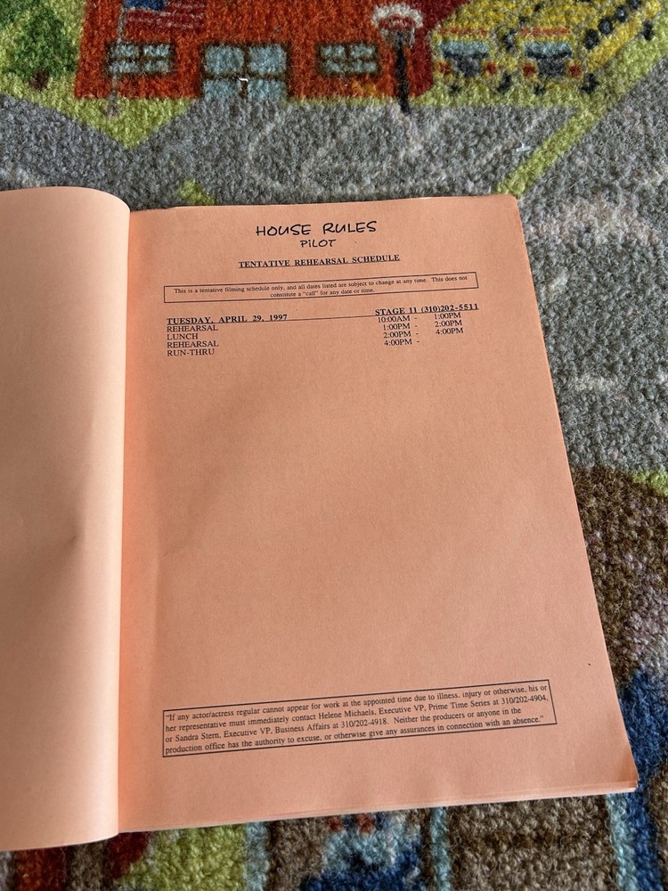 House Rules Revised Table Draft 1997 Montrose Productions Original Script