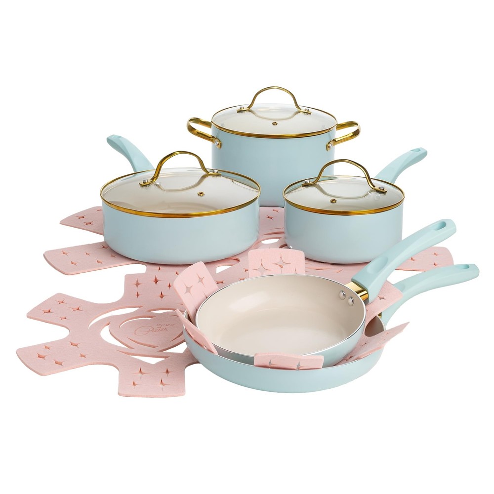PARIS HILTON EPIC POTS PANS SET MULTI LAYER COATING TEMPERED - Scratch & Dent