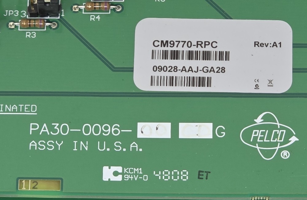 Pelco CM9770-RPC / 32 Input Rear Panel Card Rev:A1