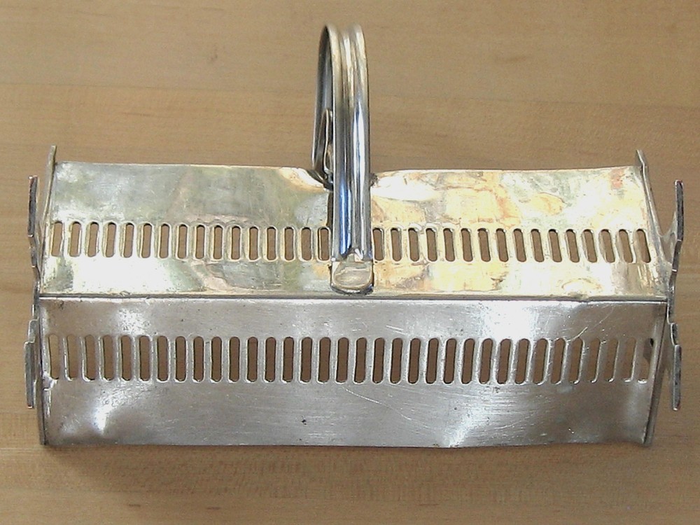 Vintage Silverplated Cracker Sugar Holder Basket Scuttle