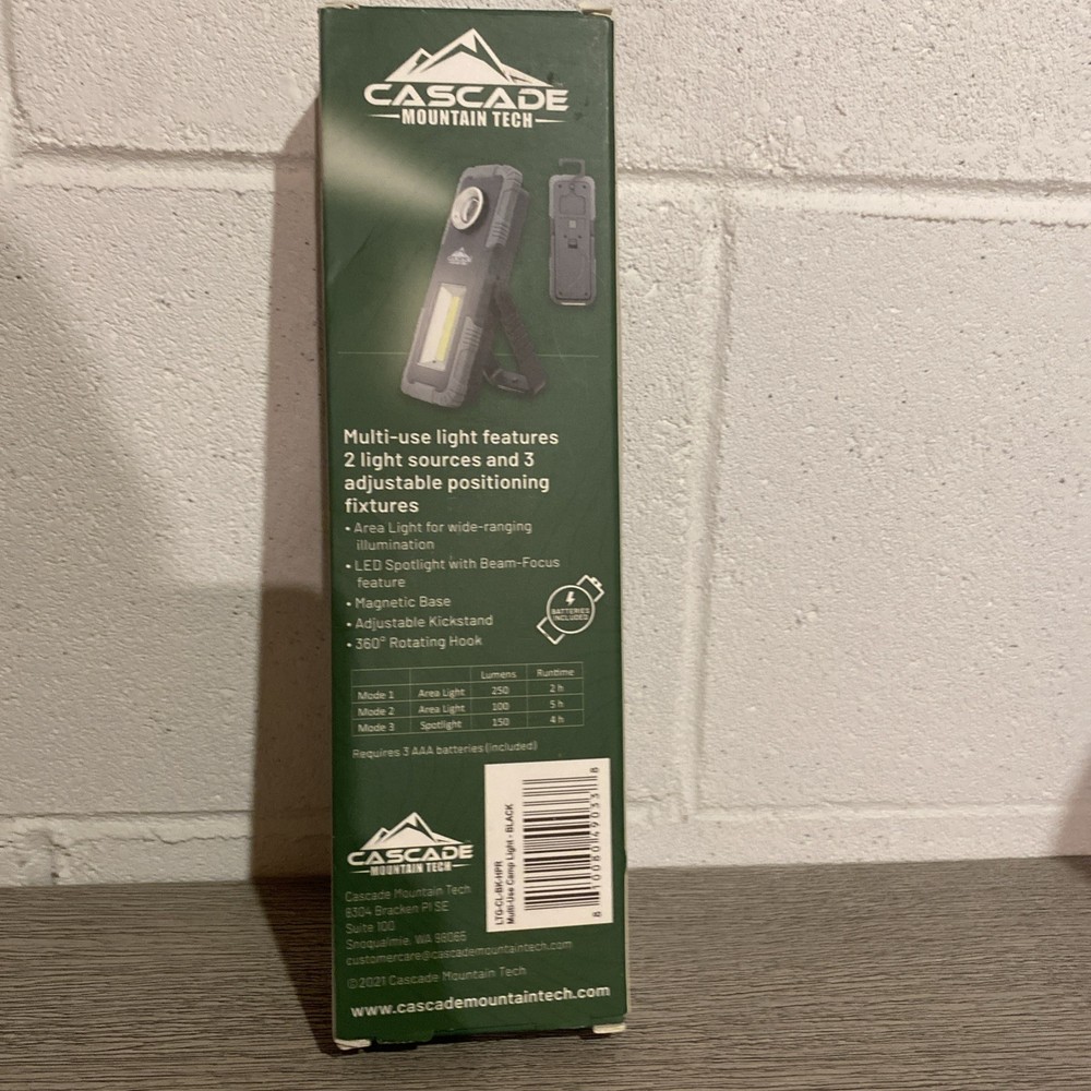 Multi-Use Camp Light 250 Lumes Cascade Mountain Tec Grey/Black