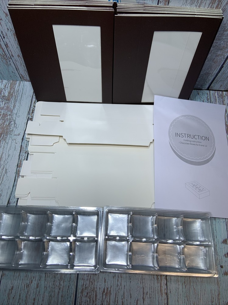 20 Truffle Box, Chocolate Box Packaging, Candy Boxes with 8-Piece Plastics Tray