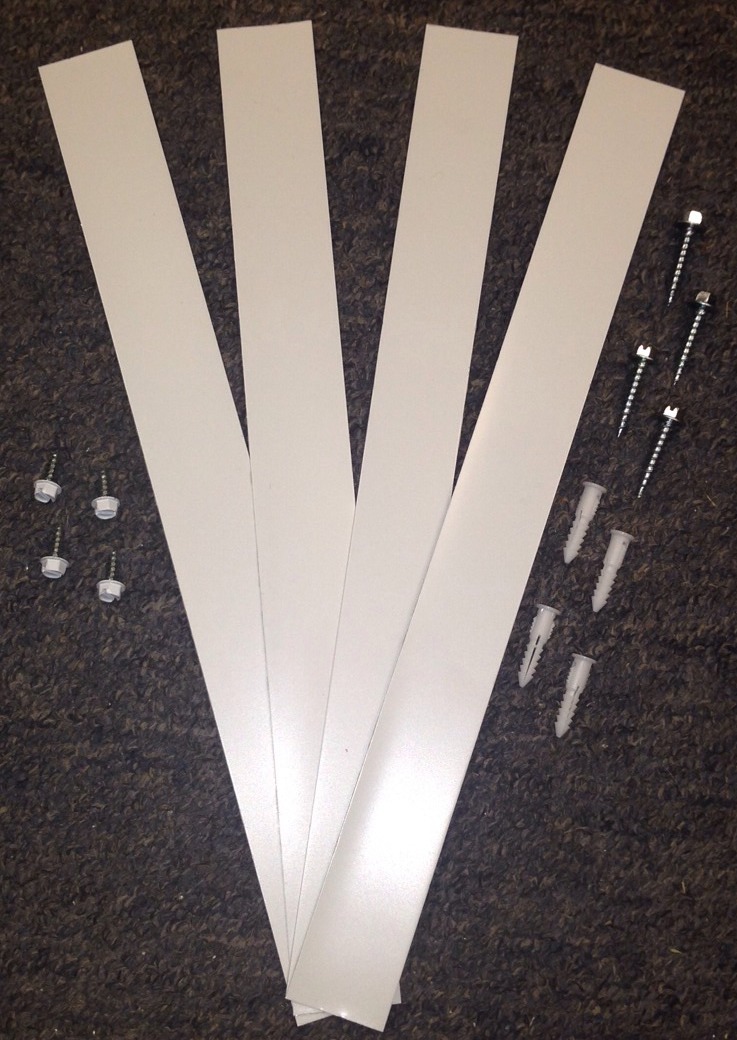 ALUMINUM WRAP AROUND RAIN GUTTER DOWNSPOUT STRAPS 2x3 W/Screws And Anchors , 4