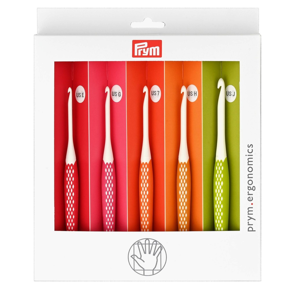 Ergonomic Crochet Hook Set Small Sizes E G 7 H J Comfortable Grip