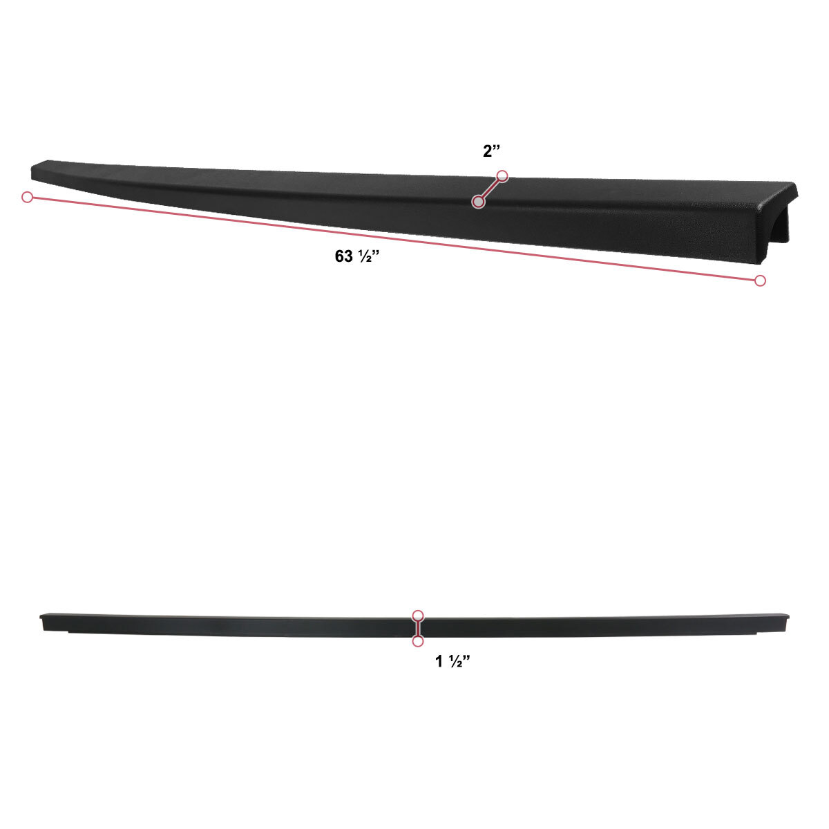 Tailgate Molding Fits 2004-2008 Ford F150 Trunk Top Protector Cover Cap Spoiler