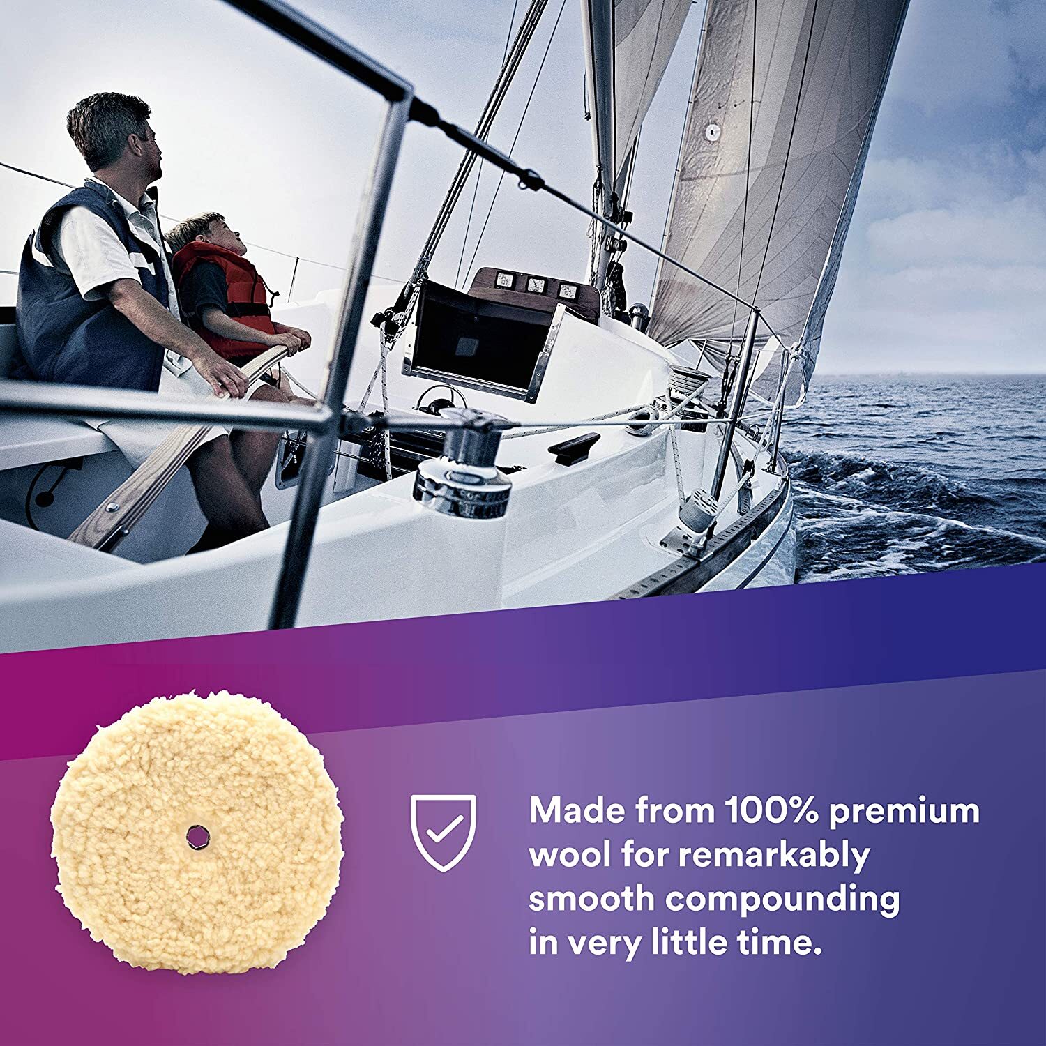 Heavy cutting wool pad for Double Sided cutting buffing & polishing Pad 5/8-11