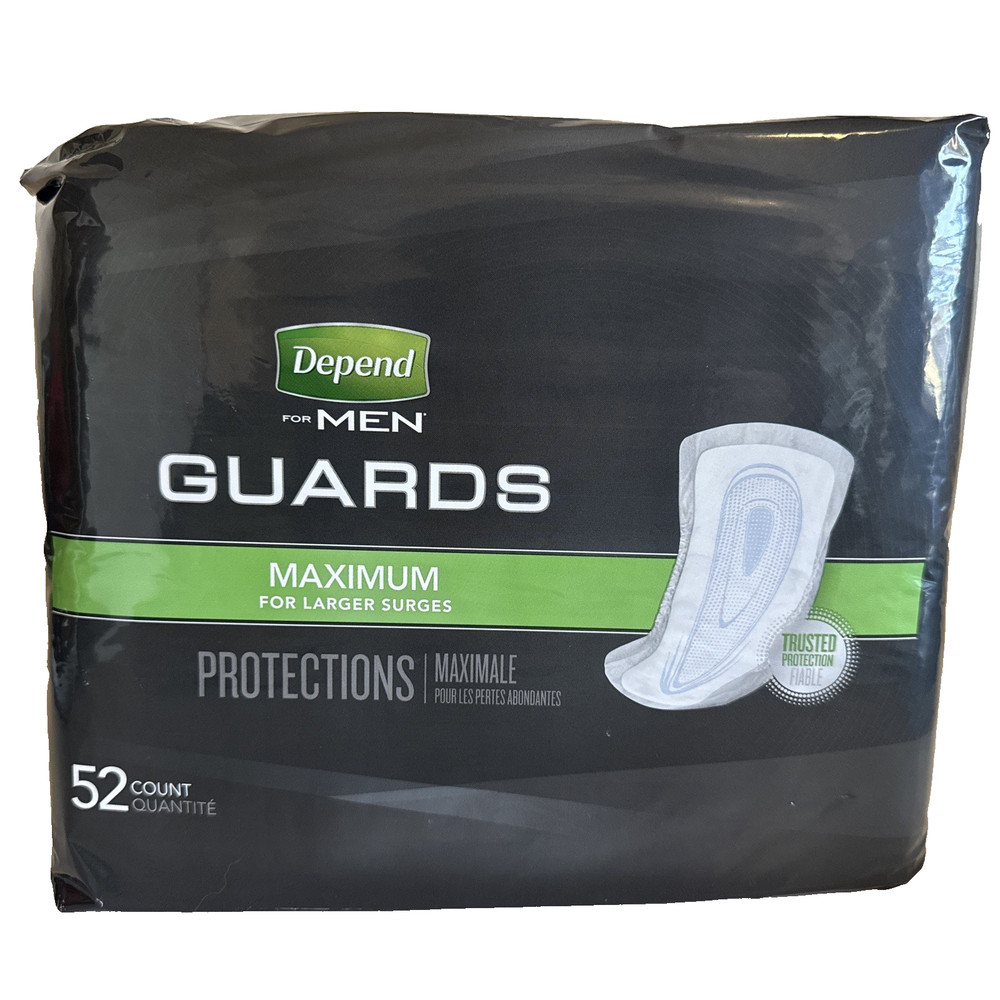 Depend Incontinence Guards for Men - 52 Pack Maximum Protection