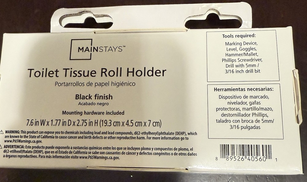 mainstays toilet paper holder black